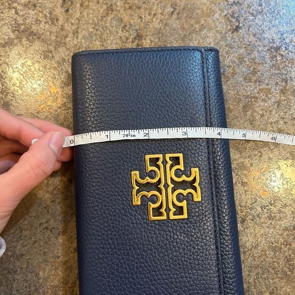 NWT Tory Burch Long Snap Wallet Royal Navy - Picture 5 of 11